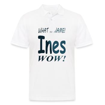 my name is Ines first name maiden name present - Men's Polo Shirt - white - Front - Kai (181cm)