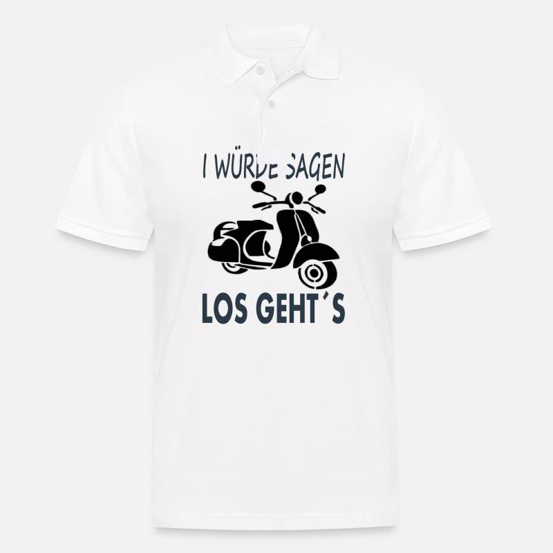 Roller fahren Rollerfahrer ich liebe Roller Moped - Männer Poloshirt - Weiß