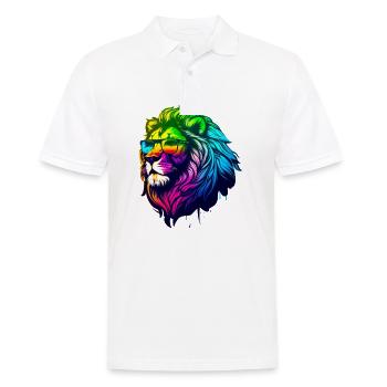Lion à lunette - Polo Homme - blanc - Devant - Kai (181cm)