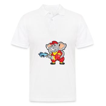 Éléphant de pompier style grunge vintage rétro - Polo Homme - blanc - Devant - Kai (181cm)