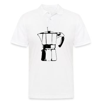Espressomaschine schwarz - Männer Poloshirt - Weiß - Vorne - Kai (181cm)