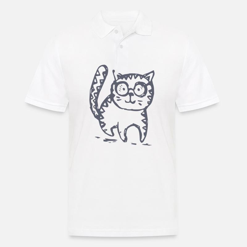 Katze - Männer Poloshirt - Weiß
