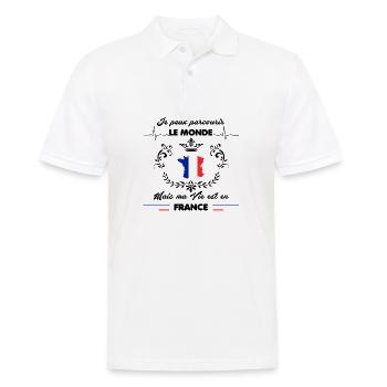 MA VIE EST EN FRANCE - Polo Homme - blanc - Devant - Kai (181cm)