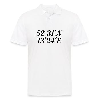 Berliner Koordinaten Berlin - Männer Poloshirt - Weiß - Vorne - Kai (181cm)