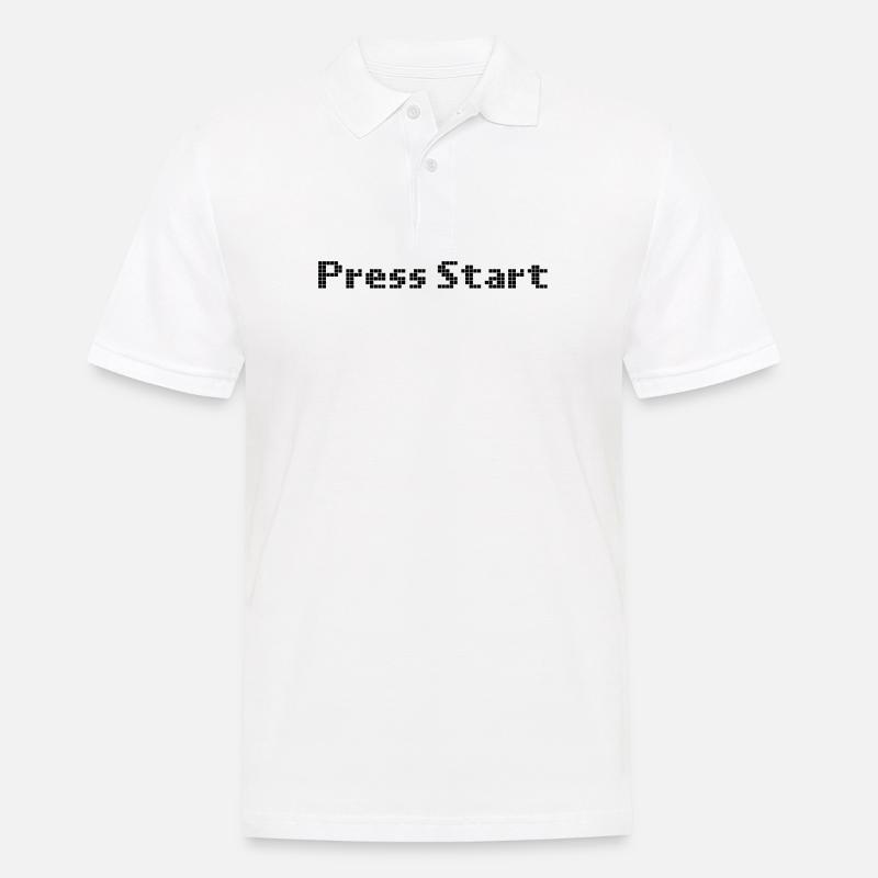 press start - space invader - Männer Poloshirt - Weiß