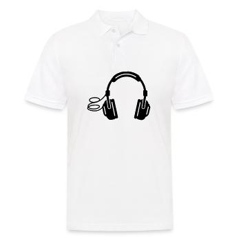Kopfhörer headphones - Männer Poloshirt - Weiß - Vorne - Kai (181cm)