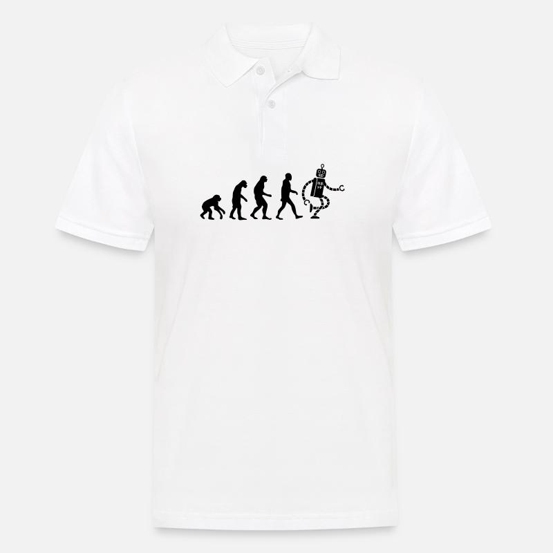 evolution robot évolution - Polo Homme - blanc