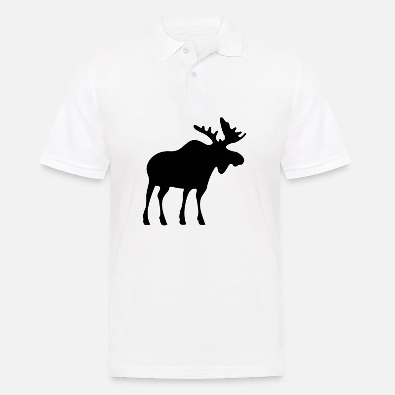 moose elk elch - Männer Poloshirt - Weiß