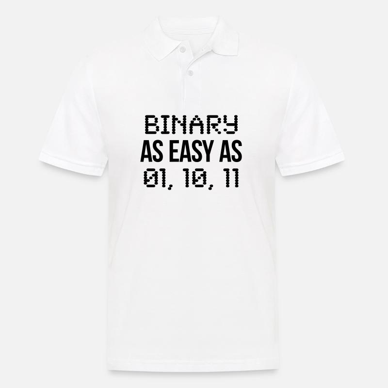 binary - Männer Poloshirt - Weiß