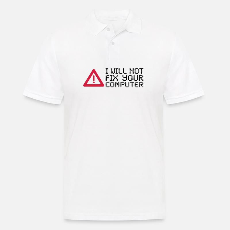 computer - Men's Polo Shirt - white