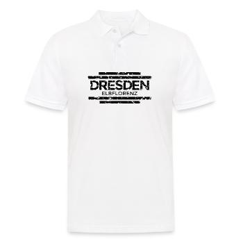 Dresden Elbflorenz (Vintage/Schwarz) - Männer Poloshirt - Weiß - Vorne - Kai (181cm)