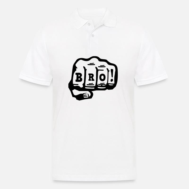 bro - Männer Poloshirt - Weiß