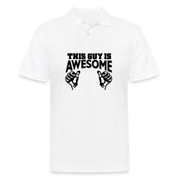awesome - Männer Poloshirt - Weiß - Vorne - Kai (181cm)