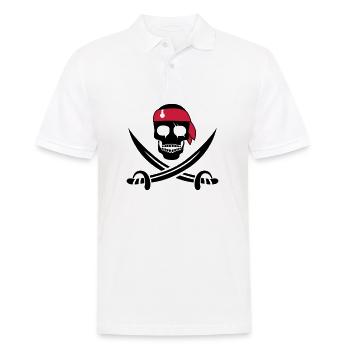 Piraten Totenkopf - Männer Poloshirt - Weiß - Vorne - Kai (181cm)