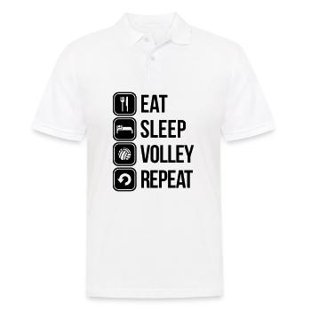 eat sleep volley repeat - Männer Poloshirt - Weiß - Vorne - Kai (181cm)