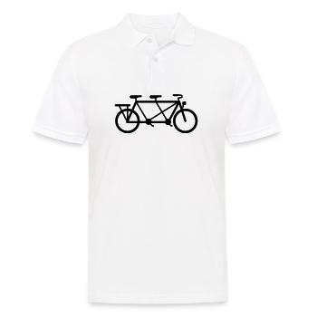 Tandem Fahrrad - Männer Poloshirt - Weiß - Vorne - Kai (181cm)