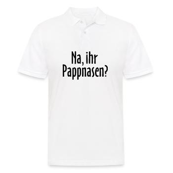 Lustiger Berlin Spruch: Na, ihr Pappnasen? - Männer Poloshirt - Weiß - Vorne - Kai (181cm)
