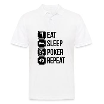 eat sleep poker repeat - Polo Homme - blanc - Devant - Kai (181cm)