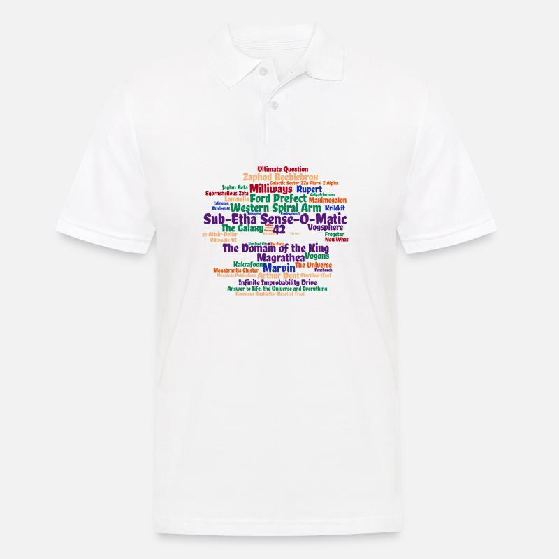Sci Fi Wortwolke mit 42 - Männer Poloshirt - Weiß