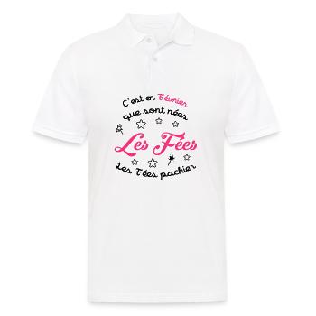 Fée / Fille / Reine / Naissance / Bébé / Février - Men's Polo Shirt - white - Front - Kai (181cm)