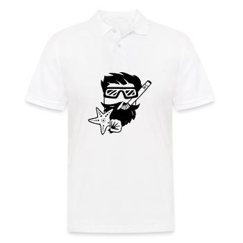 Plongeur en apnée - Polo Homme - blanc - Devant - Kai (181cm)