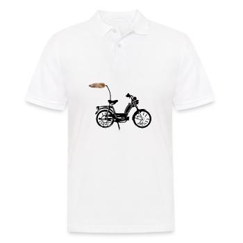 Bandes accentuées en fourrure - Polo Homme - blanc - Devant - Kai (181cm)