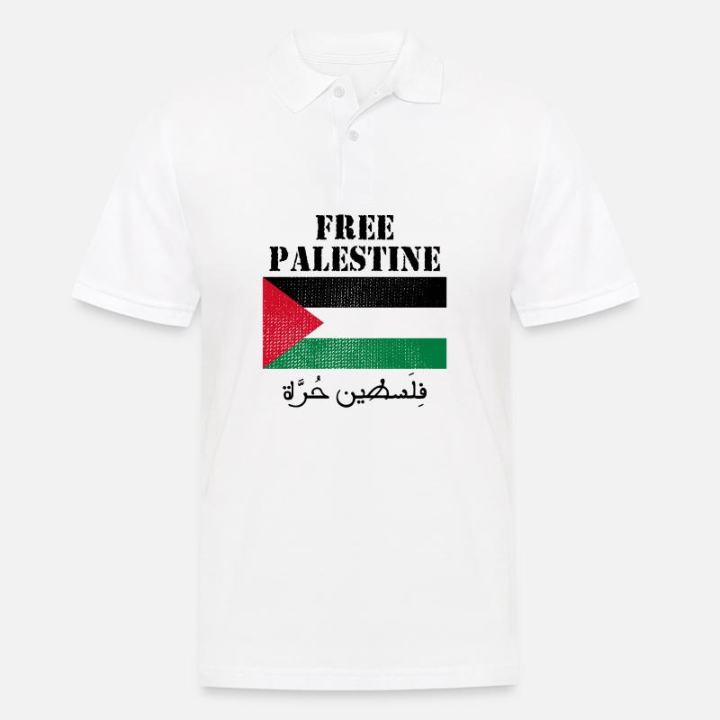 Drapeau de Palestine libre - Polo Homme - blanc