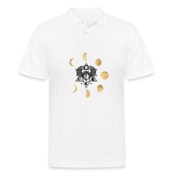 Phase de lune : motif circulaire doré - Polo Homme - blanc - Devant - Kai (181cm)