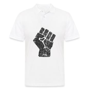 Erhobene Faust der Solidarität - Männer Poloshirt - Weiß - Vorne - Kai (181cm)