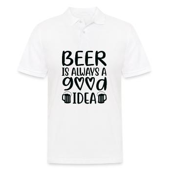 Beer Is Always Good Idea Saying - Men's Polo Shirt - white - Front - Kai (181cm)