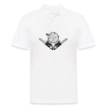 Modèle des tronçonneuses croisées - Polo Homme - blanc - Devant - Kai (181cm)