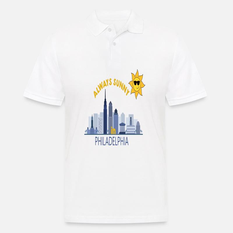 Philly Skyline Immer Sonnig - Männer Poloshirt - Weiß