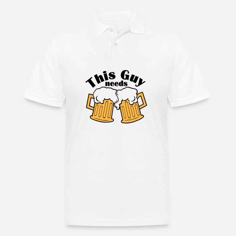 Double chopes de bière Santé Design - Polo Homme - blanc