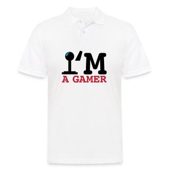 A Gamer Bold Typografie - Männer Poloshirt - Weiß - Vorne - Kai (181cm)