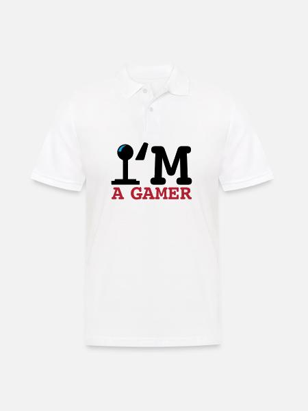 A Gamer Bold Typography - Men's Polo Shirt - white