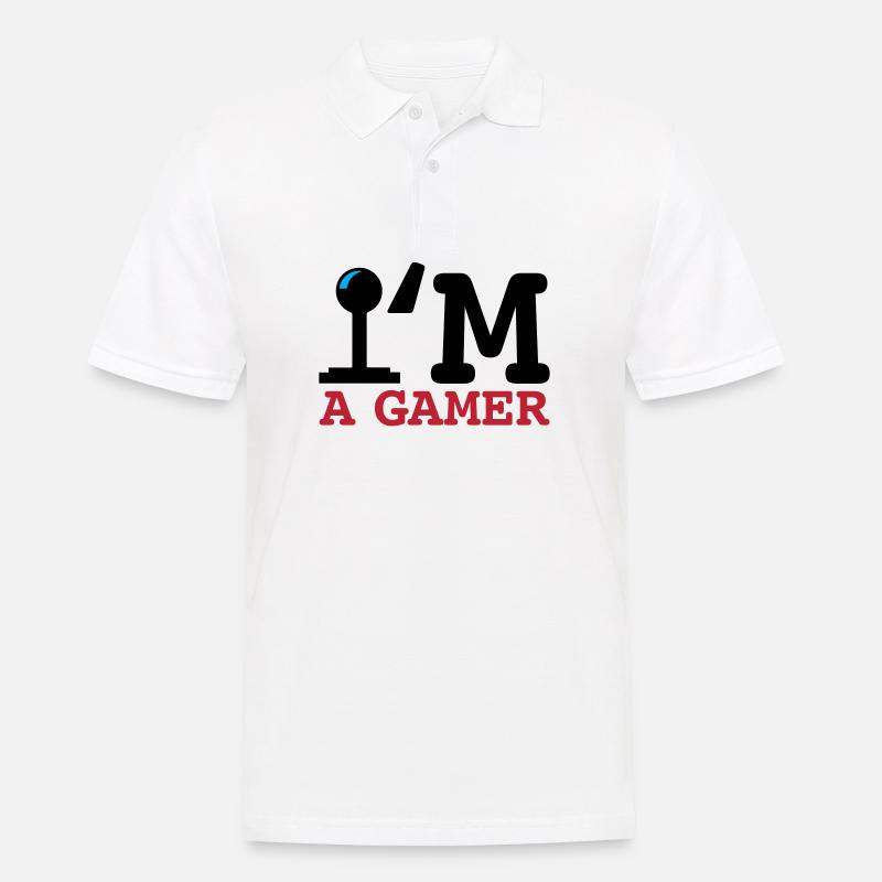 A Gamer Bold Typografie - Männer Poloshirt - Weiß