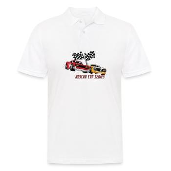 NAS CAR Cup Series Rennmotif - Männer Poloshirt - Weiß - Vorne - Kai (181cm)