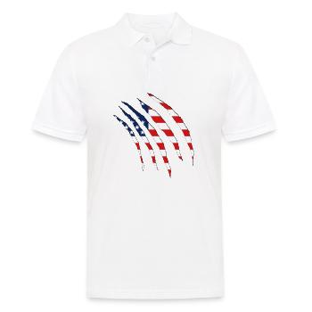 USA claws cuts america - Männer Poloshirt - Weiß - Vorne - Kai (181cm)