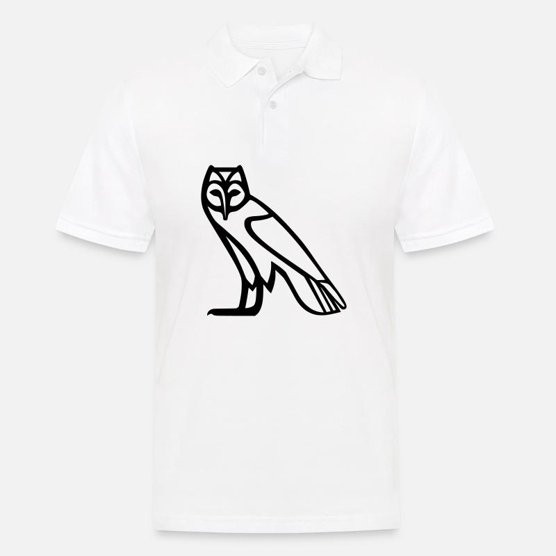 Eulen-Hieroglyphe - Männer Poloshirt - Weiß
