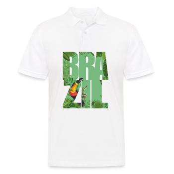 Brazilien - Männer Poloshirt - Weiß - Vorne - Kai (181cm)