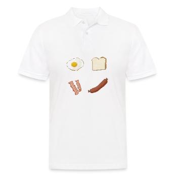 Pixelfrühstück Platte - Männer Poloshirt - Weiß - Vorne - Kai (181cm)
