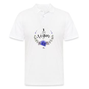 I am vegan - Männer Poloshirt - Weiß - Vorne - Kai (181cm)