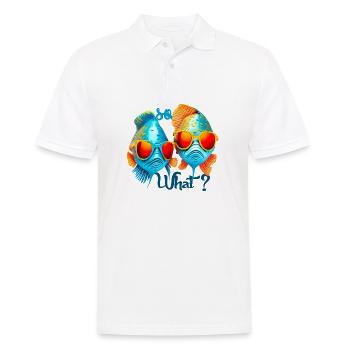 Poissons colorés avec des lunettes de soleil - Polo Homme - blanc - Devant - Kai (181cm)