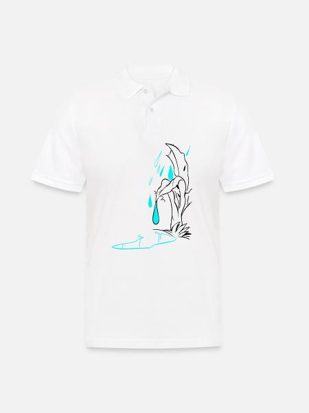 Tropfenillustration - Männer Poloshirt - Weiß