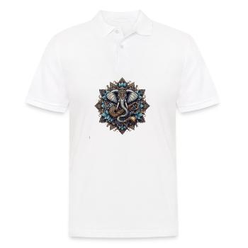 Elephant mandala in steampunk style - Men's Polo Shirt - white - Front - Kai (181cm)