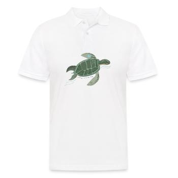 Tortue du cœur : Rivière de la Tranquillité - Polo Homme - blanc - Devant - Kai (181cm)