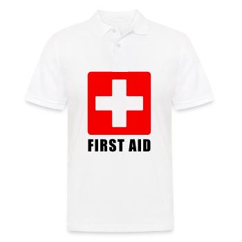 First Aid Medical Cross Sicherheitssymbol Vektor-Symbol - Männer Poloshirt - Weiß - Vorne - Kai (181cm)