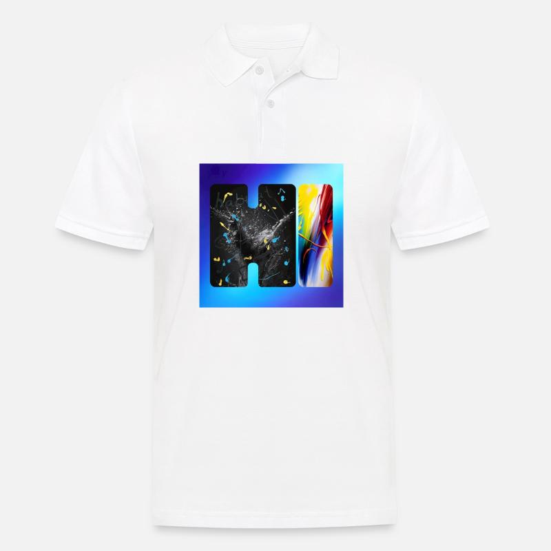 Schwarze Splatter-Abstraktion - Männer Poloshirt - Weiß