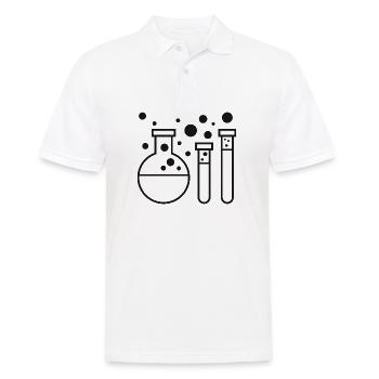 Tubes à essai d’expériences de chimie - Polo Homme - blanc - Devant - Kai (181cm)