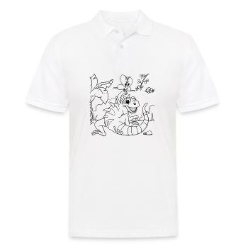 Page à colorier de la jungle d’Iguane illustrée à la main - Polo Homme - blanc - Devant - Kai (181cm)